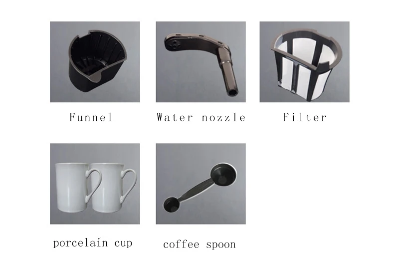 Electric Drip Coffee Maker Machine With 2 Porcelain Mugs