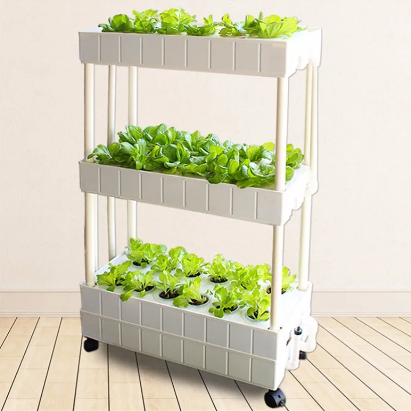 Indoor & Outdoor White Color Plastic Vertical Planting Grow Box For