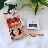 

Factory wholesale private label customized packaging box individual 100% 3D mink real lashes false eyelashes
