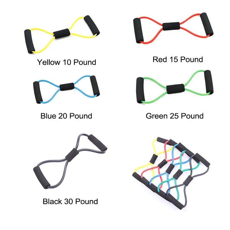 colorfully workout bands resistance bands stretch rope 8 shaped elastic tension rope chest expander for yoga pilates sport fitness