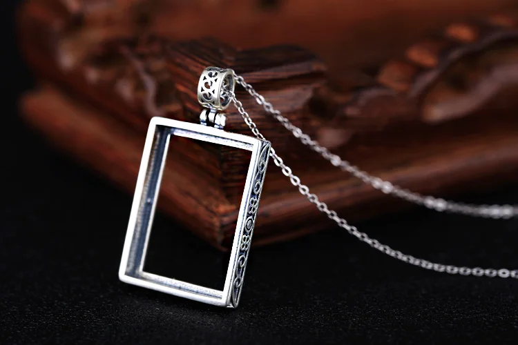 100 925 Sterling Silver Vintage Pendant Blank Fit 18*25mm Turquoise