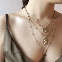 

Stainless Steel High Quality Three Layers Gold Chain Necklace Women sexy Necklace