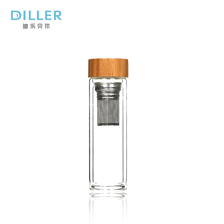 

Double glass water bottle