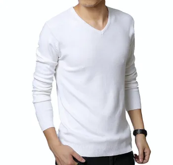 Hot Selling Pure Bright White Color Slim Pullover Sweater For Men - Buy ...