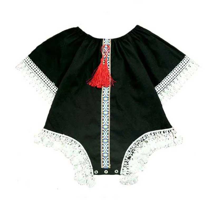 

2019 cotton Fresh Design Baby Romper Boys And Girls Pure Color Tassel Rompers For Newborn children clothing, Custom color