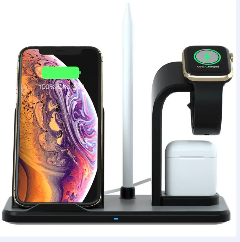 

3 in 1 Fast Wireless Charger With Led Light Universal Wireless Charging stand, Black;white;gold;pink
