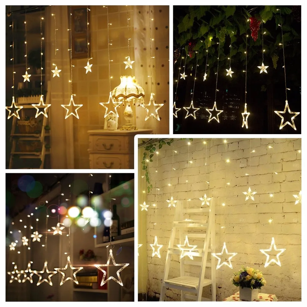 Newest Vision Star Light Twinkle Star 138 Led Window Curtain String