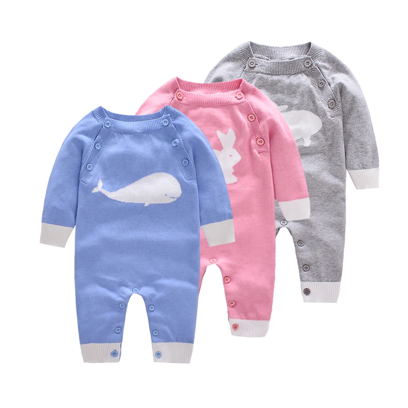 

newborn baby winter climbing clothes printing boys and girls clothes long-sleeved cotton hooded rompers, Blue;red;pink;grey;navy blue