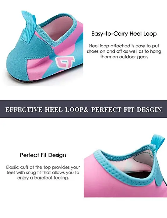 Baby Boy Girl Water Shoes, Quick Drying Barefoot Skin Aqua Sock Swim Shoes for Beach Pool