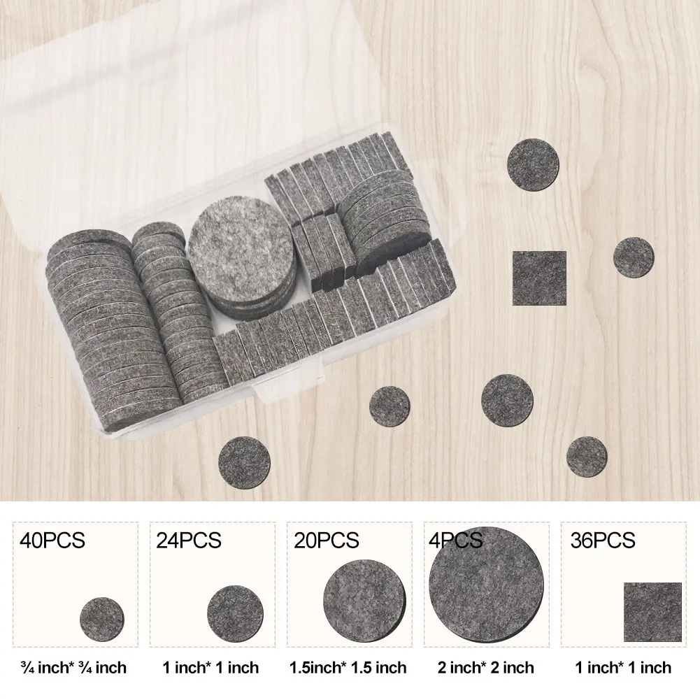 124 Pieces Strong Self Adhesive Felt Furniture Pads Anti Scratch Floor