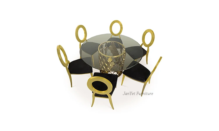 Hot sale simple dining room glass modern gold scale lowes round table top