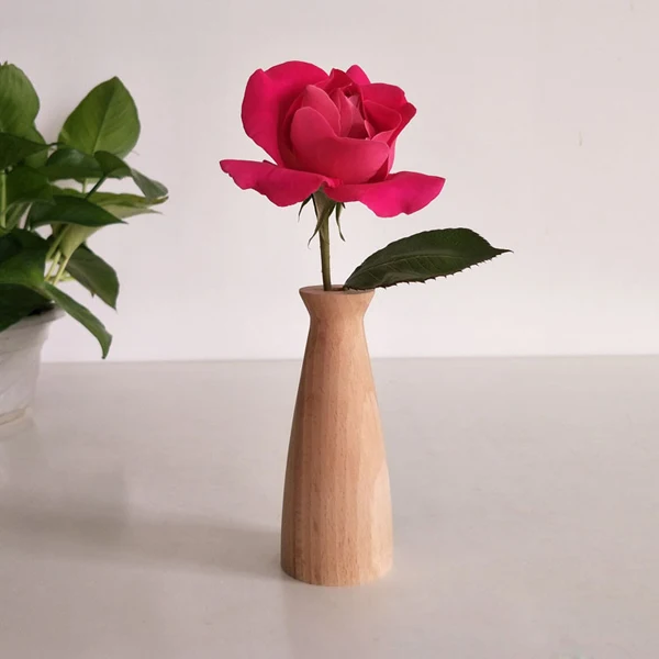 

Wholesale Decorative Beech Wooden Flower Vase in Stock