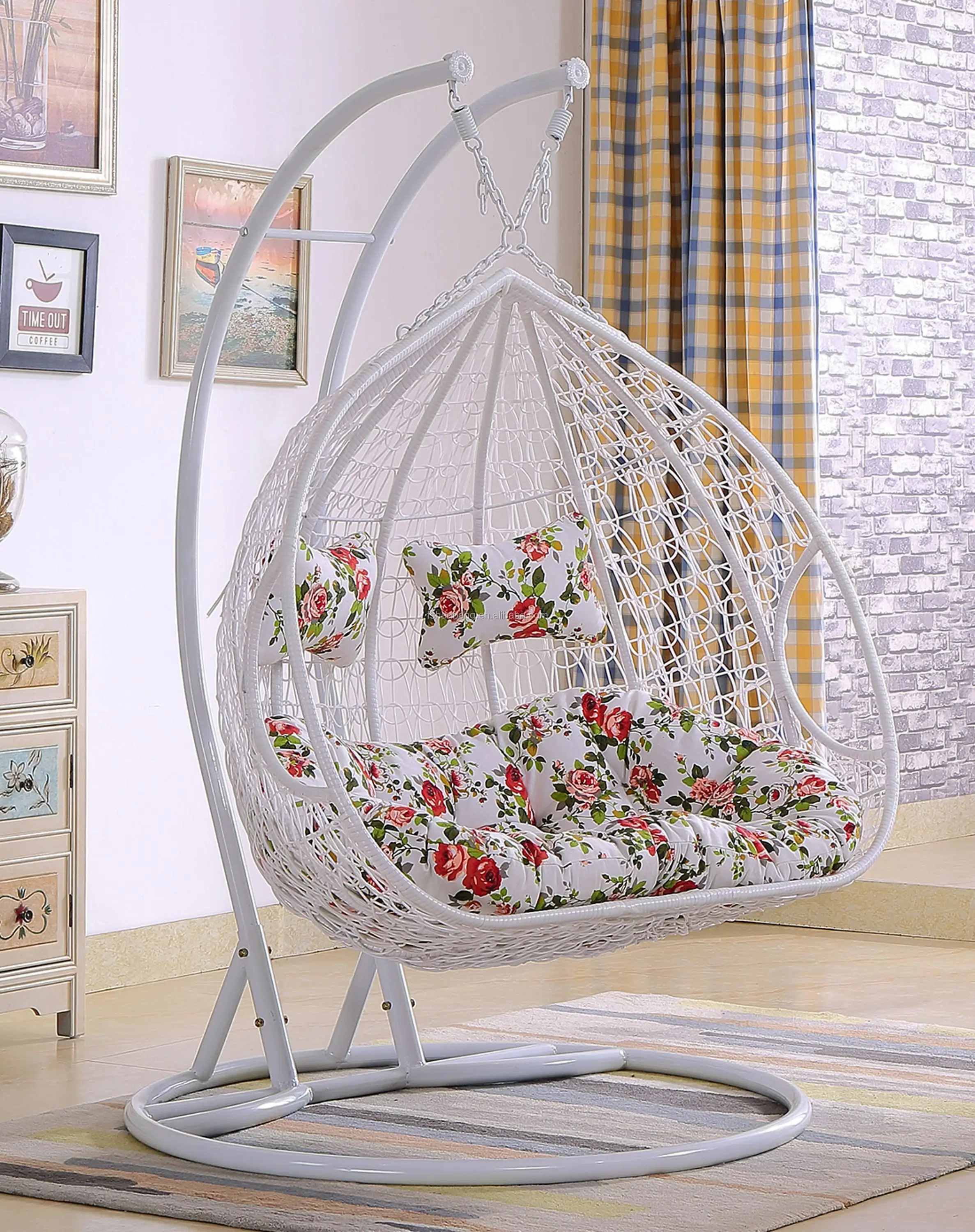 luxury outdoor 2 person garden patio swing hanging chair view hanging chair love rattan product details from foshan hanbang furniture co ltd on
