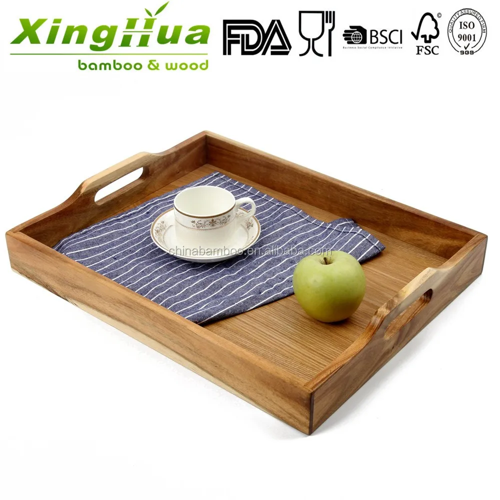 large cheap wood serving tray, wooden tray for coffee or tea