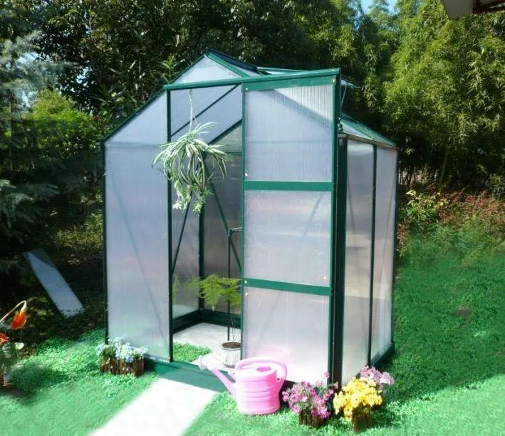 garden aluminum green house,metal potting shed,greenhouse