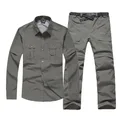 Men s Outdoor Quick Dry Shirt Pants Suit Removable Hiking Camping Fishing Clothes