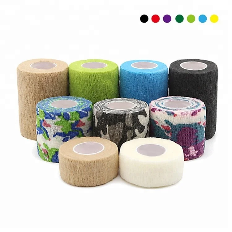 

Multi-color non-woven flexible cohesive elastic bandage