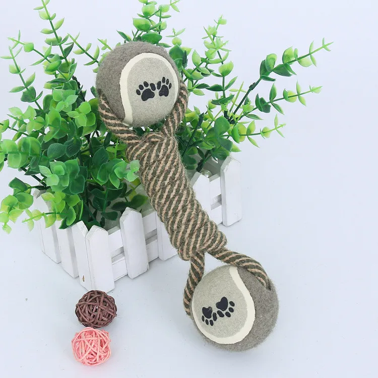 

Tennis Dumbbell Dog Chew Toy Rope Ball Pet Chew Dog Toys For Small To Medium Dogs, Customized