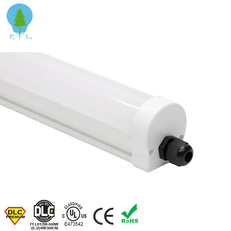 
2018 4ft 40W 60W IP65 tri proof led linear batten lighting fixture with assembling line Parking lot light 