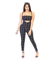 

2019 Sexy Two-piece Set Women Strapless Tops Lace-up Pantsuit Two Piece Set Women Clothing