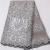 Best Selling Nigeria Lace Fabric With Beads/Pearls, Fashion French Bridal Lace Trim, African Dresses Tulle Fabric For Wedding