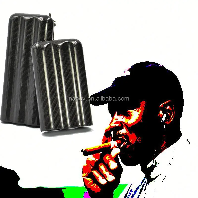 

New Alibaba Chinese Supplier Cigar humidor 3pcs Cigar Box Carbon Fiber Cigar Case
