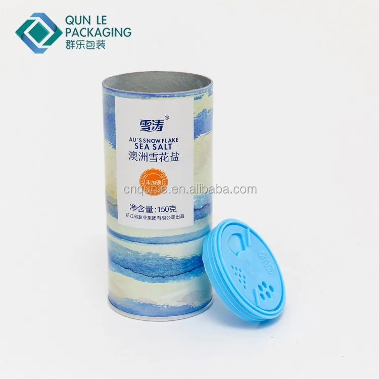 Ecofriendly Recycled Sea Salt Packaging Container Salt Paper Tube Salt