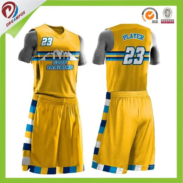 Cheap Mesh Sublimation Yellow Basketball Jersey Design,Custom ...