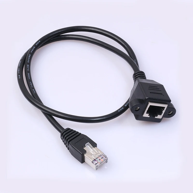 Custom Male To Female Rj45 Screw Locking Cat6 Ethernet Extension Cable ...