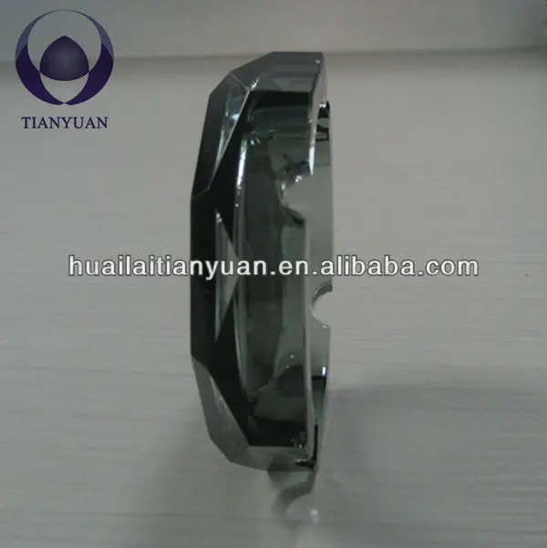 color optional elegent hexagon shaped pressed glass ashtray manufacturer in china