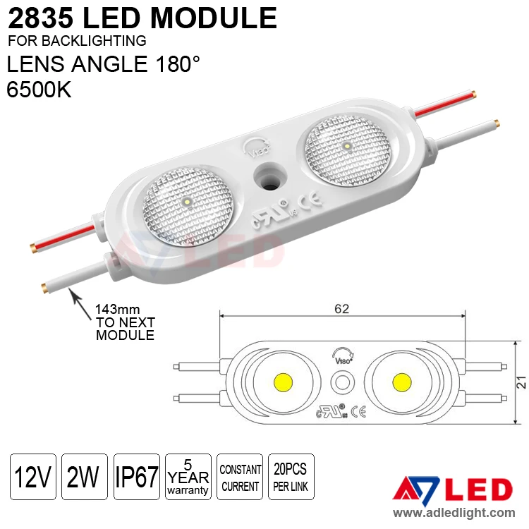 Advertise sign 12v 200lm 2 watt smd led 2835 module led light