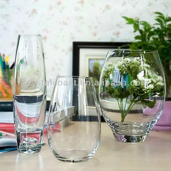 Verre transparent vase de fleurs suspendus pas cher ; grand ronde claires vases en verre