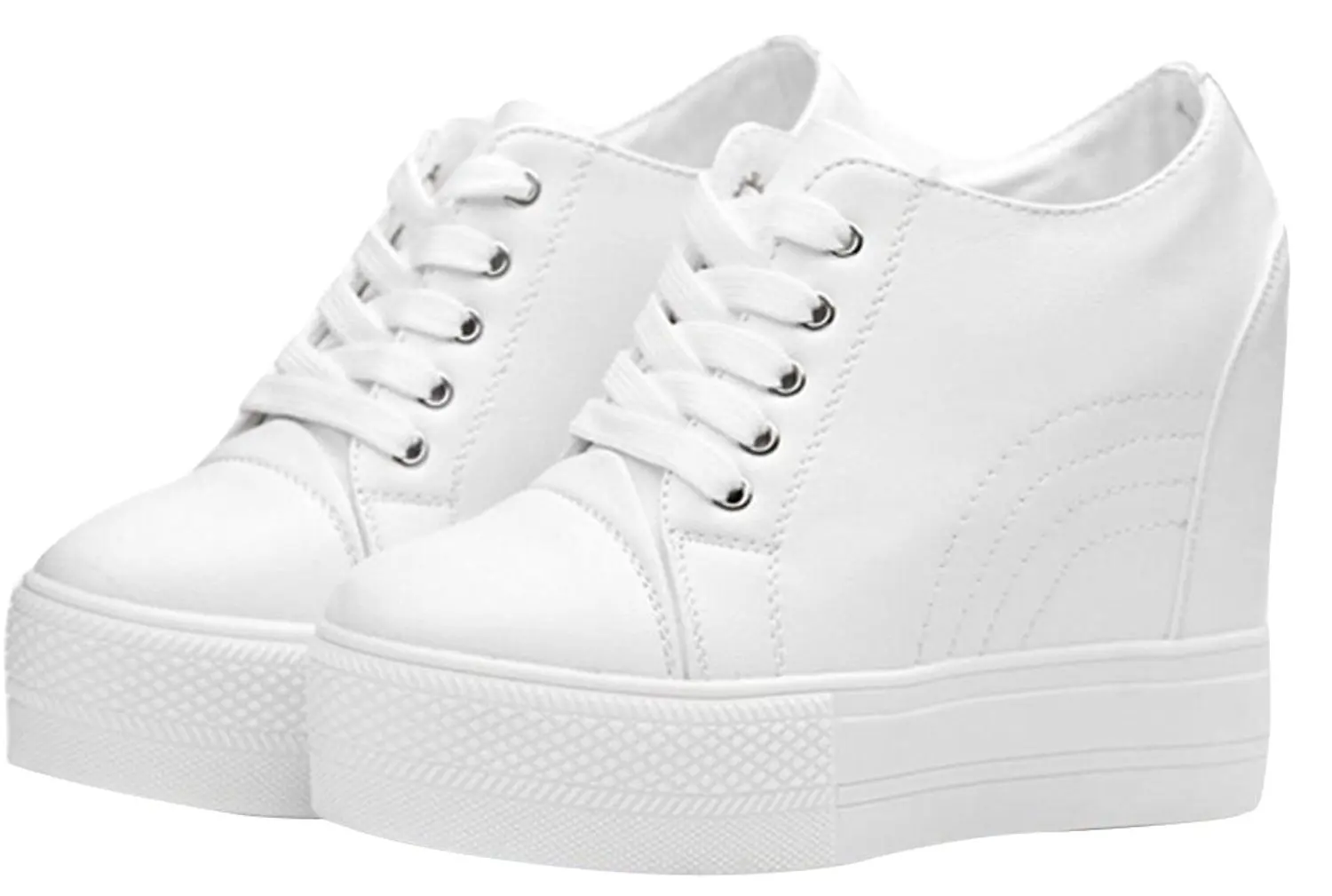 heeled sneakers white
