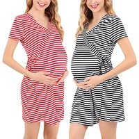 

Amazon hot sale pure cotton stripe pregnant women clothes maternity nursing clothing