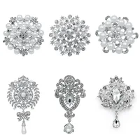 

Lot of 6 PC Mixed DIY Wedding Bouquets Decorative Large Size Brooch Pins Set in Gold or Silver Colors