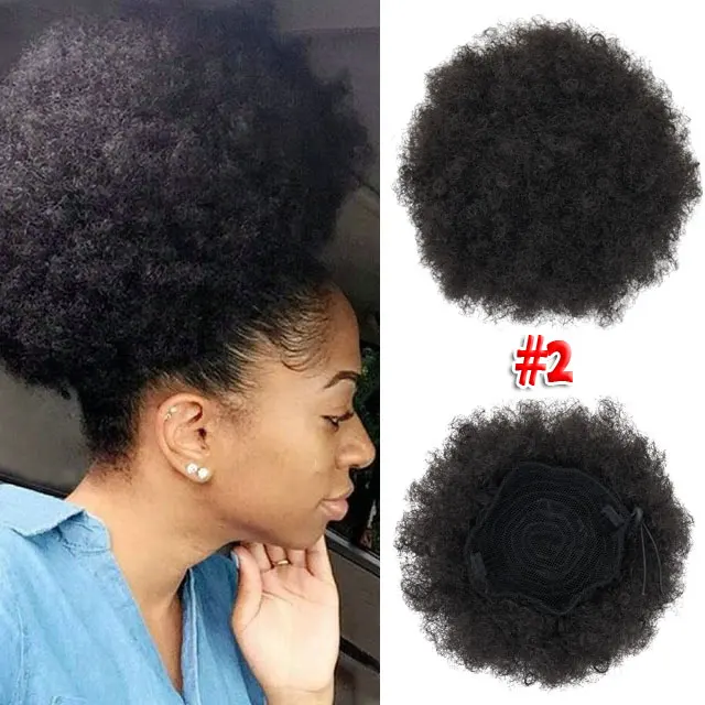 

Short Afro Kinky Curly Ponytail Drawstring High Puff Afro Curly Pony wig Clip in on Synthetic Curly Hair Bun, #4 1b #30 #27/30 99j #613 #27 1b/bug
