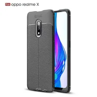 

Litchi Leather Pattern TPU Back Cover Phone Case For OPPO Realme X