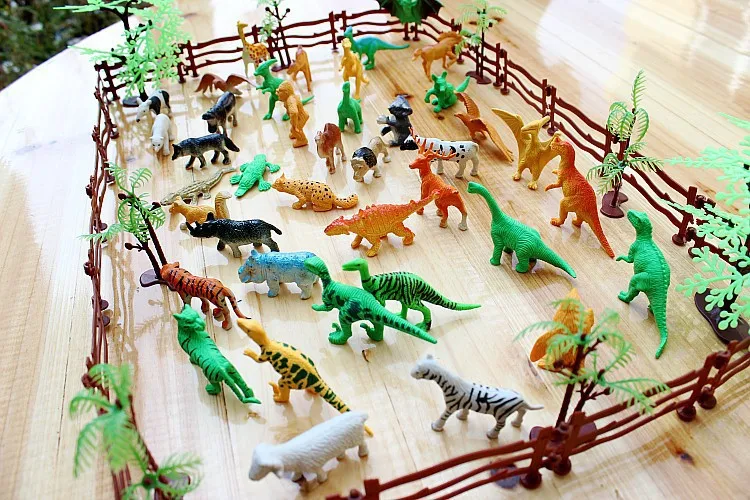 small plastic zoo animals