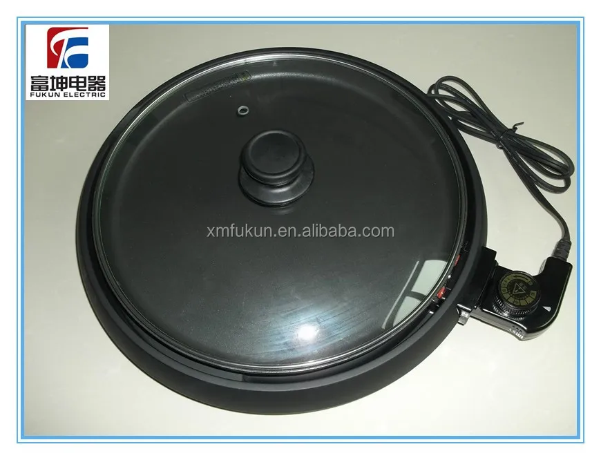 
Electric household appliance round fry pan adjustable temperature non-stick Japanese grill pan 