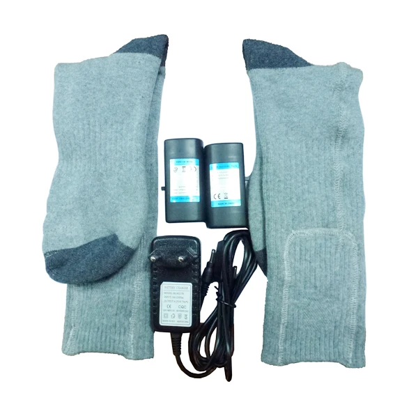 

Rechargeable Heated Cotton Socks For Winter, Black grey
