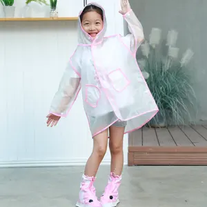 Image of Waterproof Kids EVA plastic Raincoat For Children Rain Coat Rainwear Student Poncho