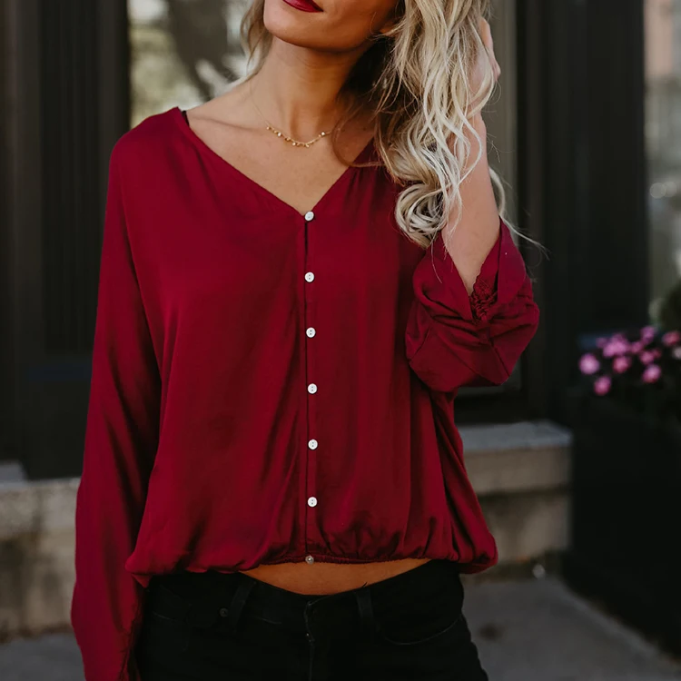 

APHACATOP Long Sleeve Custom Elegant Fashion Hot Sale Women Blouse, Green