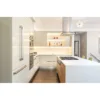 NICOCABINET Low Price White And Wood Grain Color Kitchen Furniture Set Modern Kitchen Cabinet Design