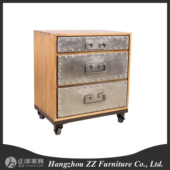 French Vintage Style 3 Drawers Iron Bedside Table View Antique French Vintage Style 3 Drawers Iron Bedside Table