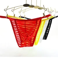 

Ultra-thin ice silk transparent men's triangle strap underwear sexy emotional hairy thong