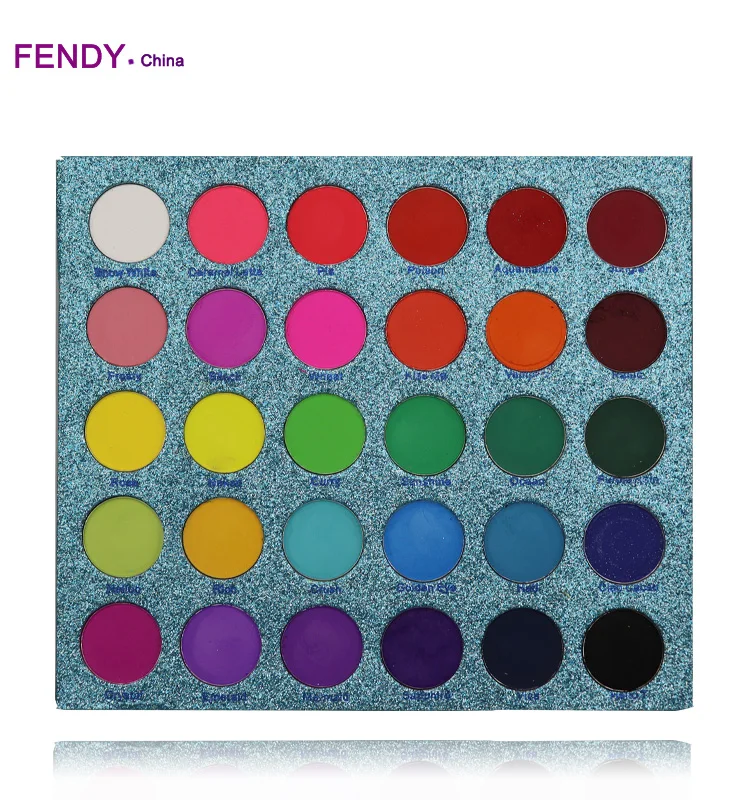 

Wholesale no label eyeshadow palette custom makeup 30 color neon matte eyeshadow palette, Multi-colored