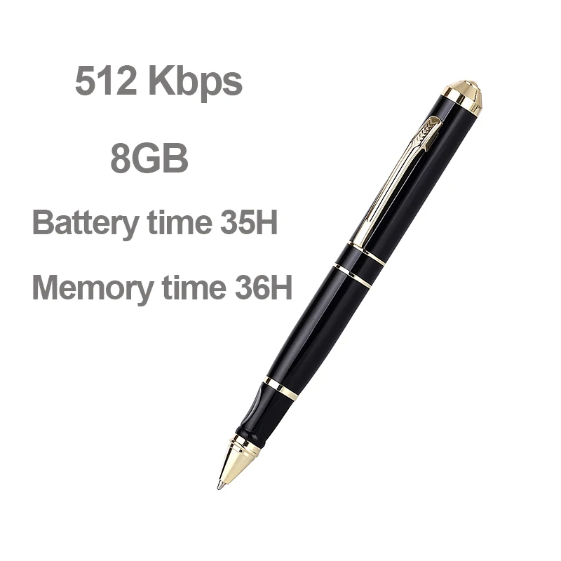 

new small ball pen drive mini digital voice recorder 512Kbps HD interview audio recording pen, Black