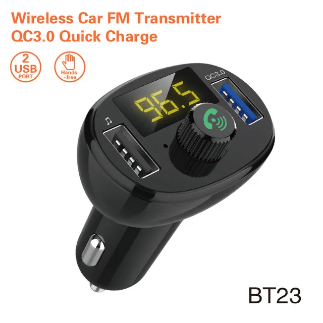 Bt23 Car Bluetooth Mp3 Player Bt23 Qc3.0 Usb Charger Handsfree Call Fm Transmitter Buy High
