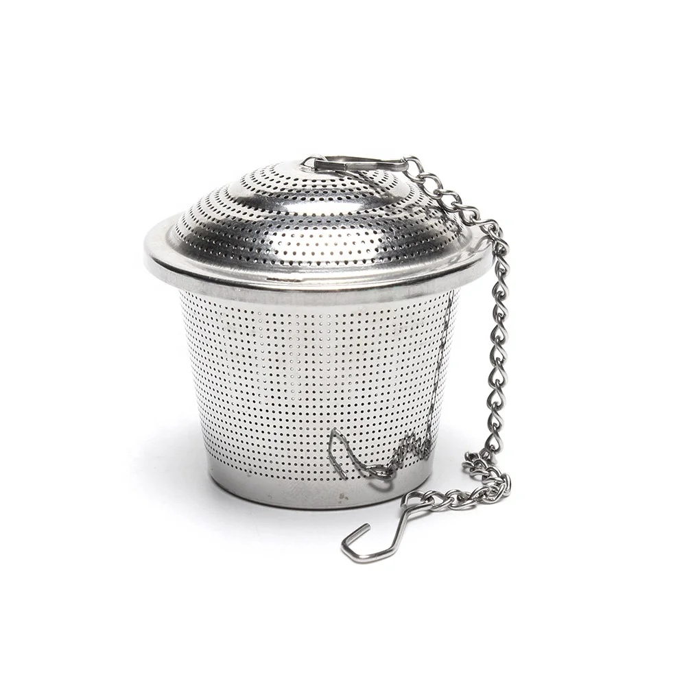 

Popular small type silver tea strainer stainless tea infuser for sale