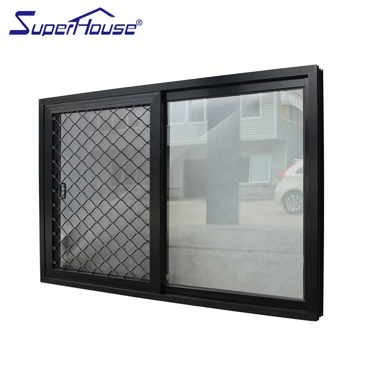 high security AS2047 standard single pane sliding windows with double glass